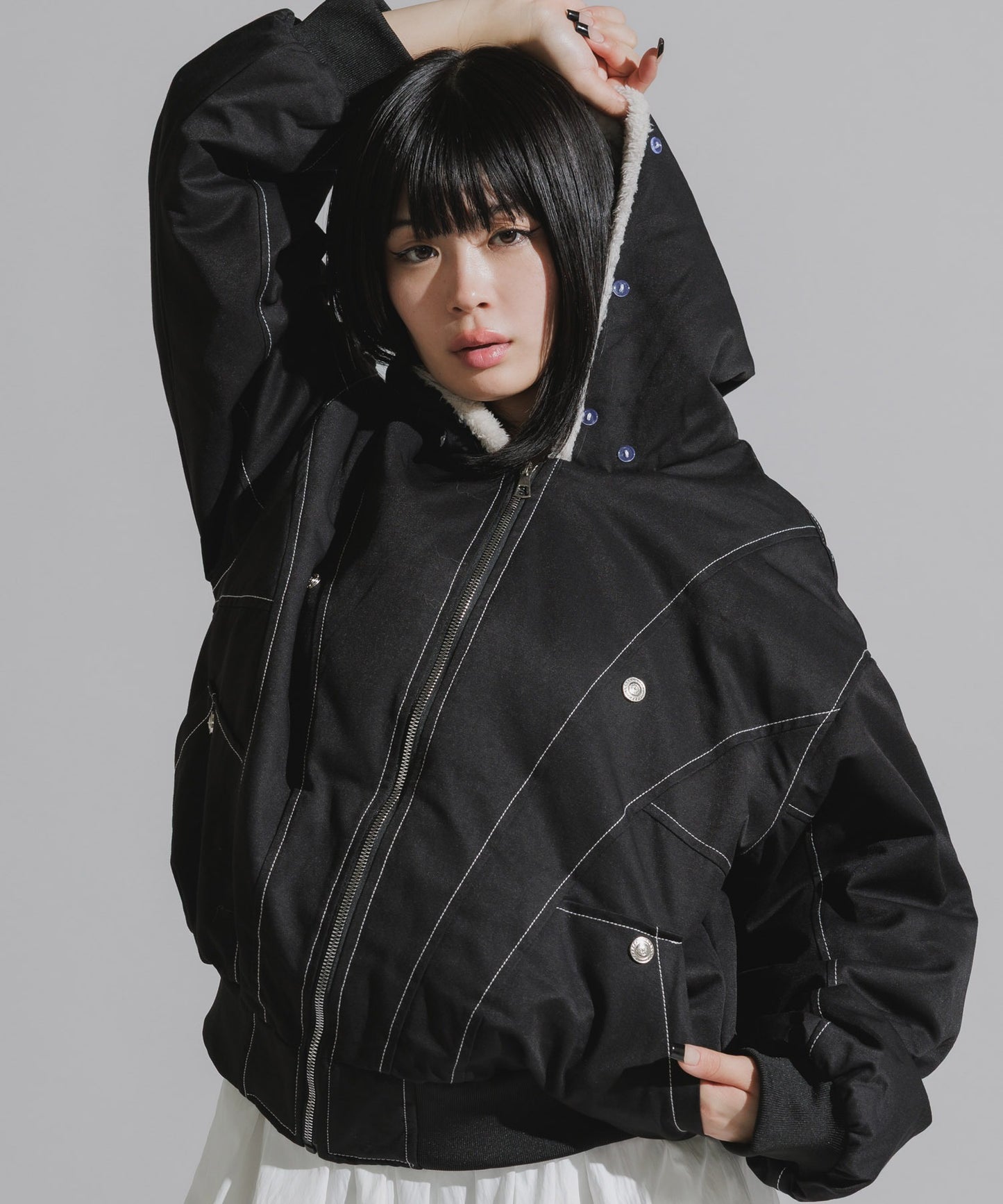 Chick / N2B-Style Faux Fur Hooded Blouson