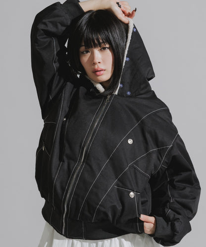 Chick / N2B-Style Faux Fur Hooded Blouson