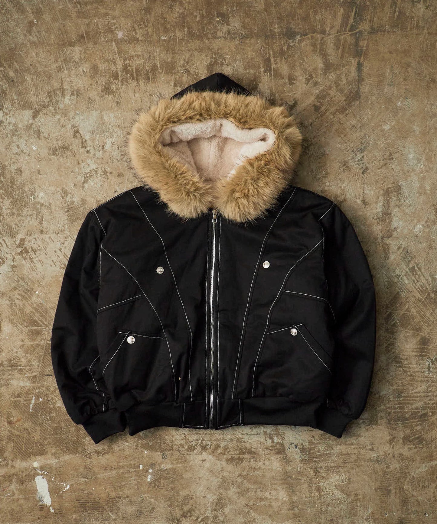 Chick / N2B-Style Faux Fur Hooded Blouson