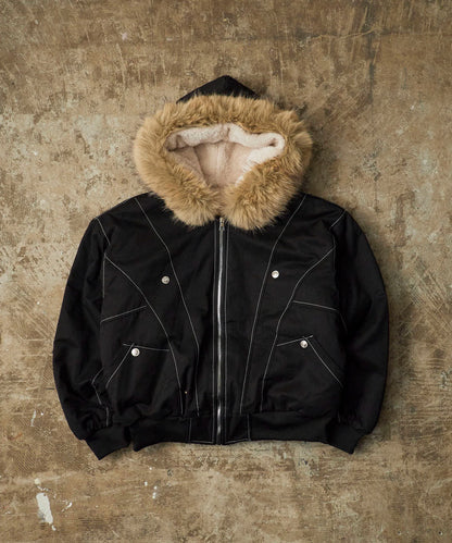 Chick / N2B-Style Faux Fur Hooded Blouson
