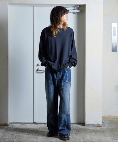 SUPPLIER / Vintage Wash Tribal Double Knee Baggy Jeans
