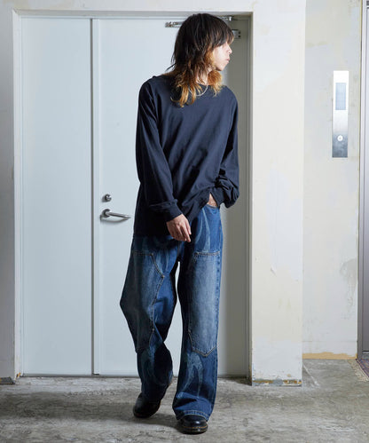 SUPPLIER / Vintage Wash Tribal Double Knee Baggy Jeans