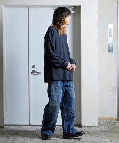 SUPPLIER / Vintage Wash Tribal Double Knee Baggy Jeans