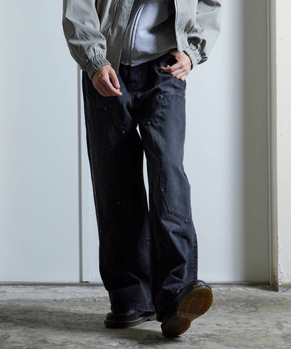 SUPPLIER / Vintage Wash Tribal Double Knee Baggy Jeans