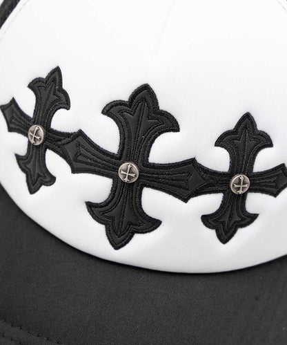 SUPPLIER / Cross Leather Patch Mesh Cap