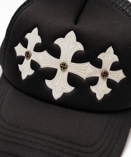 SUPPLIER / Cross Leather Patch Mesh Cap