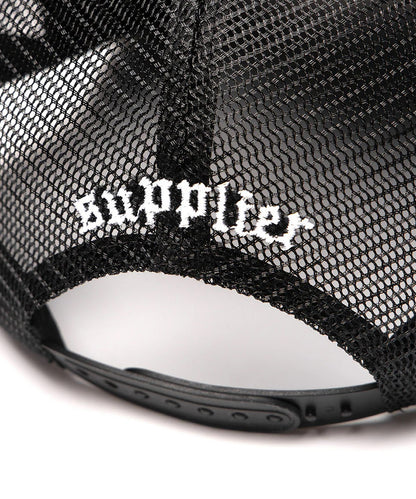 SUPPLIER / Cross Leather Patch Mesh Cap