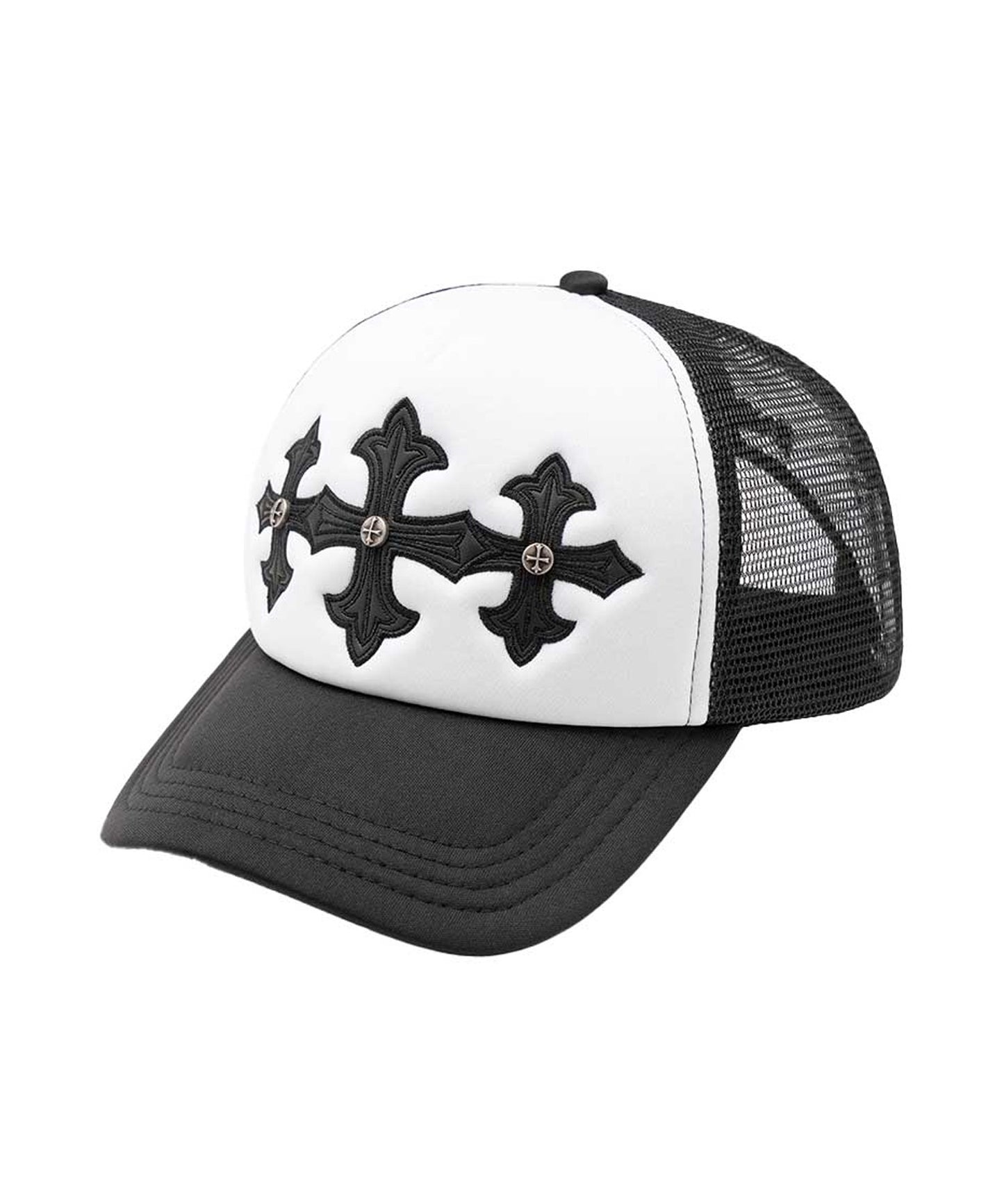 SUPPLIER / Cross Leather Patch Mesh Cap