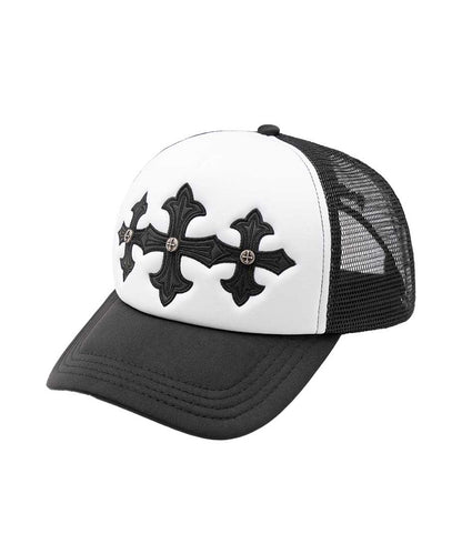 SUPPLIER / Cross Leather Patch Mesh Cap