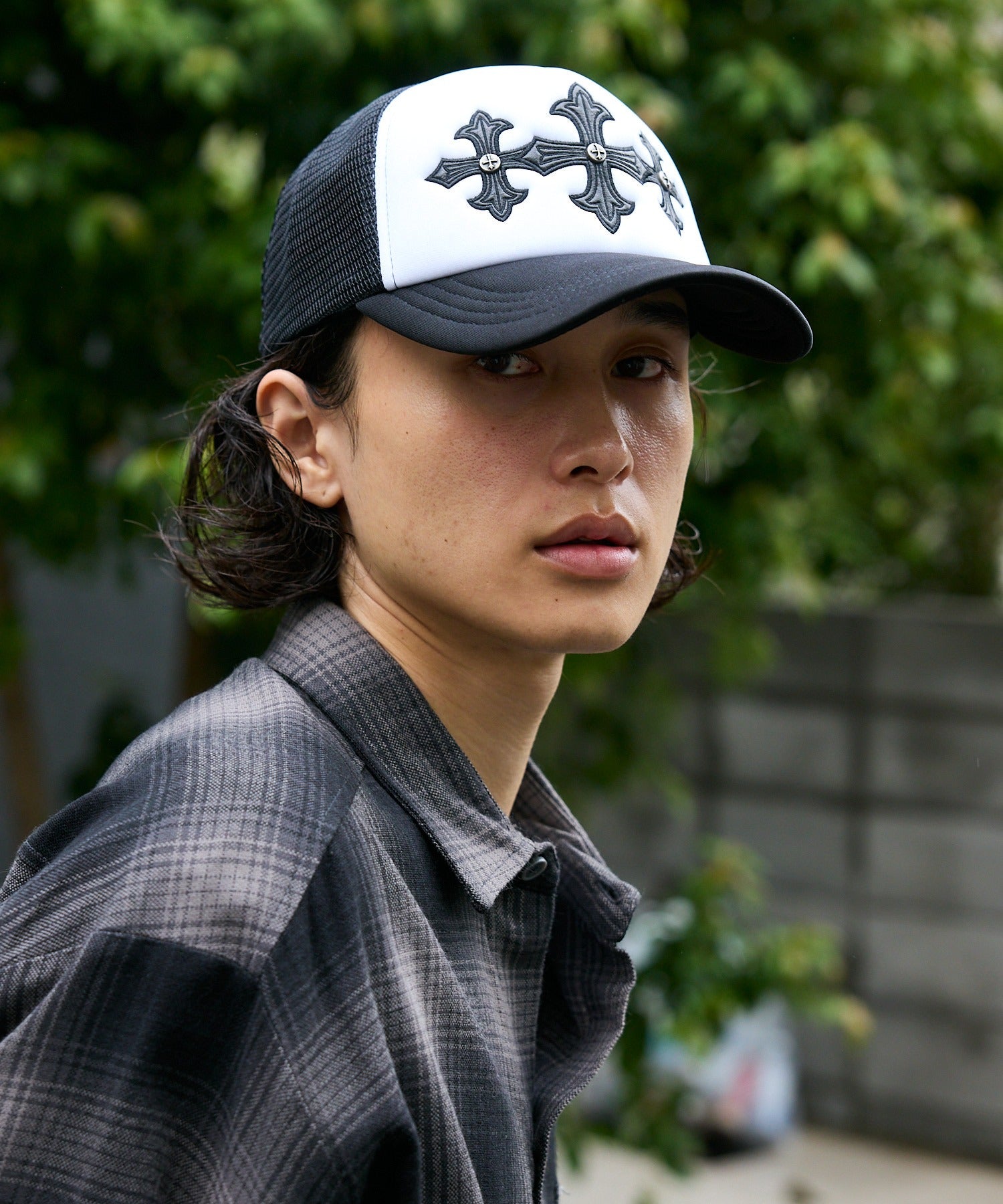 SUPPLIER / Cross Leather Patch Mesh Cap – ROOP TOKYO