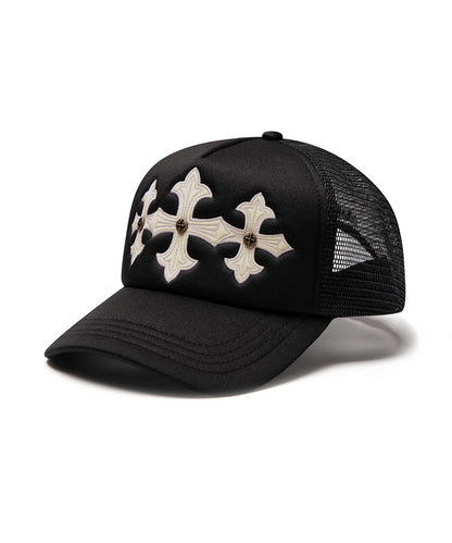 SUPPLIER / Cross Leather Patch Mesh Cap