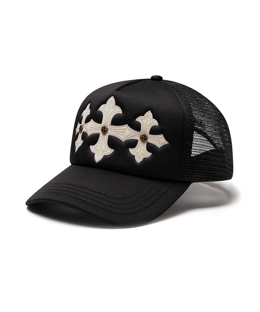 SUPPLIER / Cross Leather Patch Mesh Cap