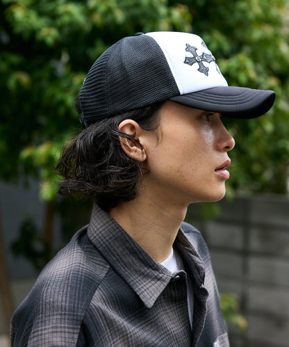 SUPPLIER / Cross Leather Patch Mesh Cap