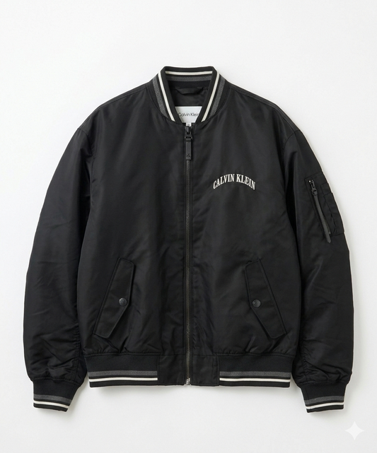 Calvin Klein / LSUNFILLED NYLON TIPPED GRAPHIC BOMBER JUNG KOOK /