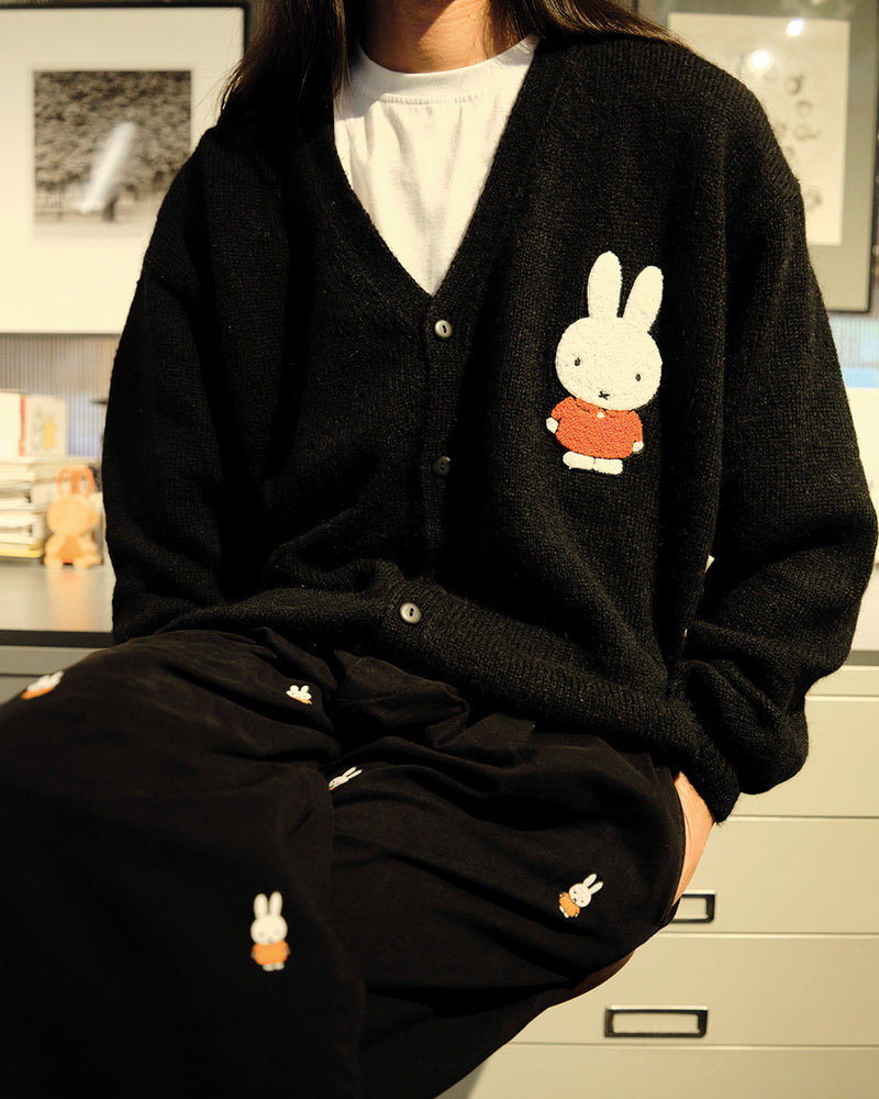 POP×miffy applique knitted cardigan