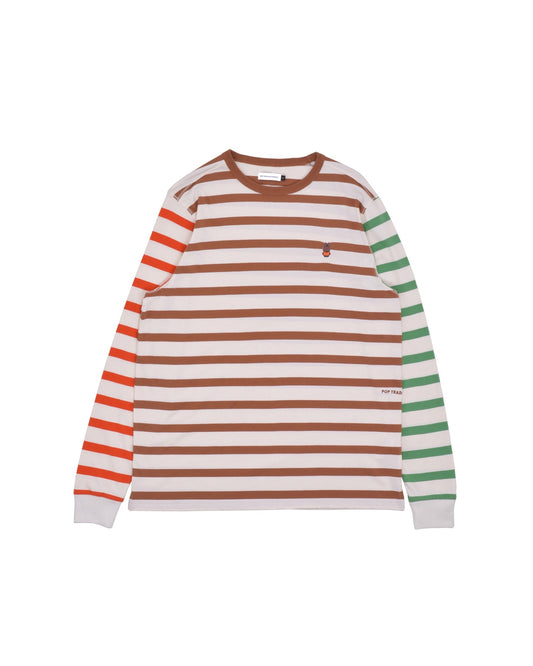 POP×miffy embroidered striped longsleeve t-shirt