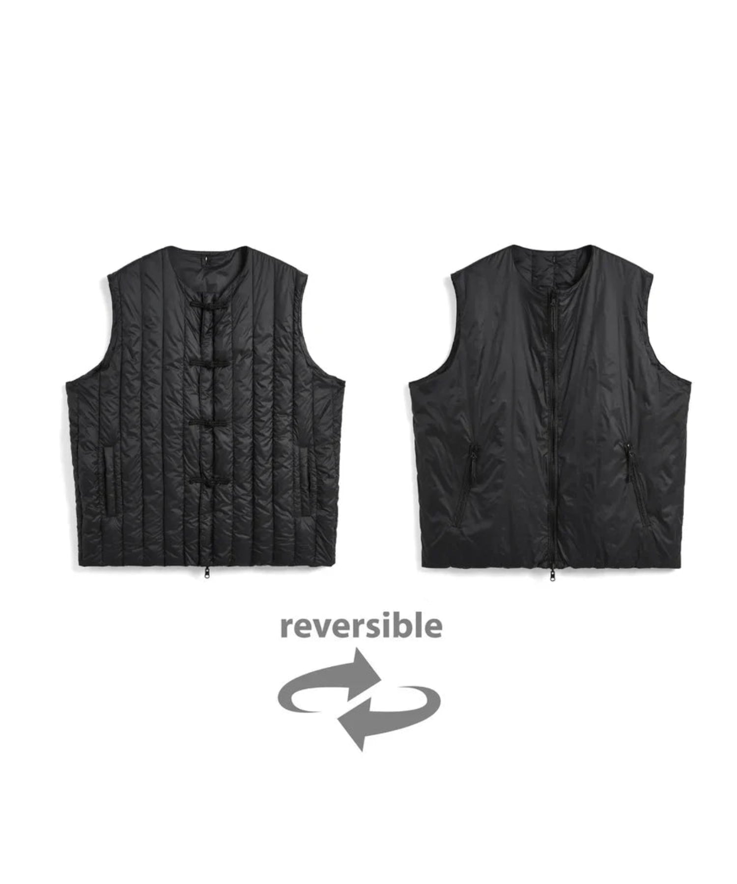 TAION / REVERSIBLE CHINA BUTTON INNER DOWN VEST