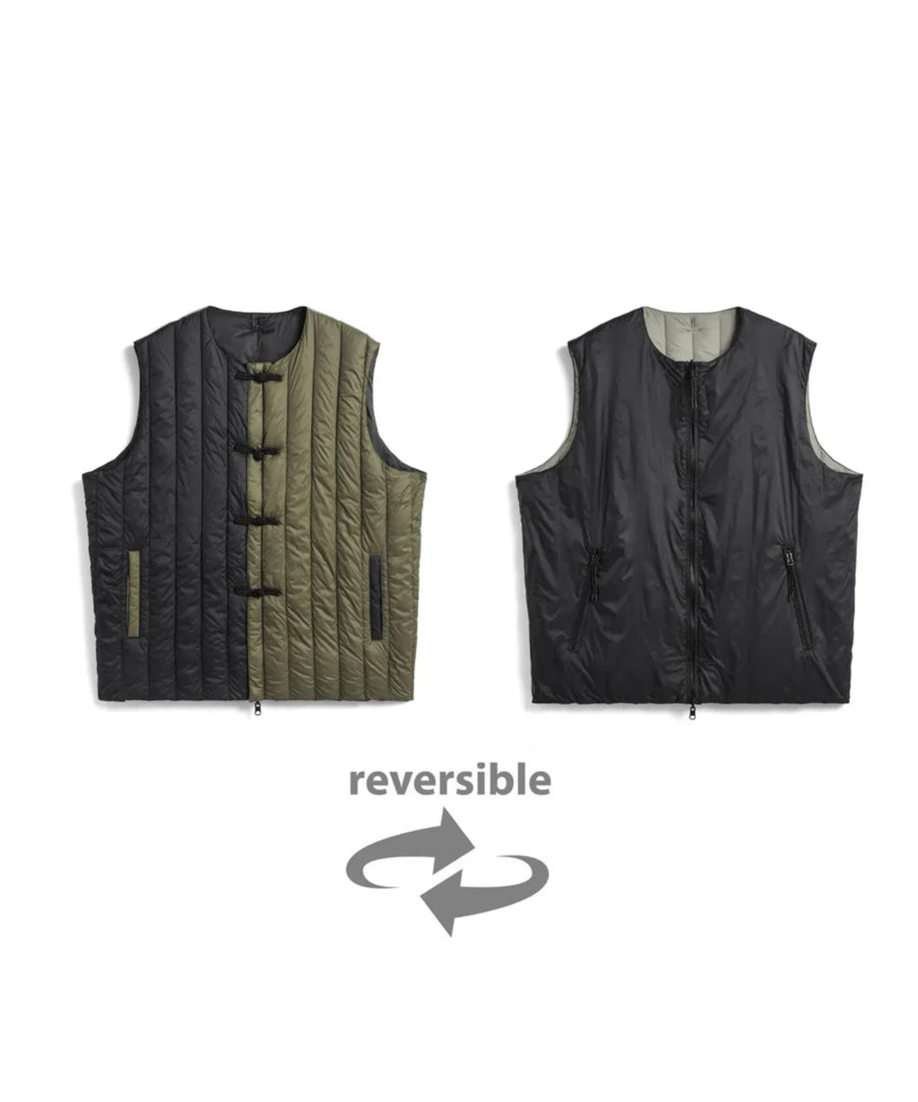TAION / REVERSIBLE CHINA BUTTON INNER DOWN VEST