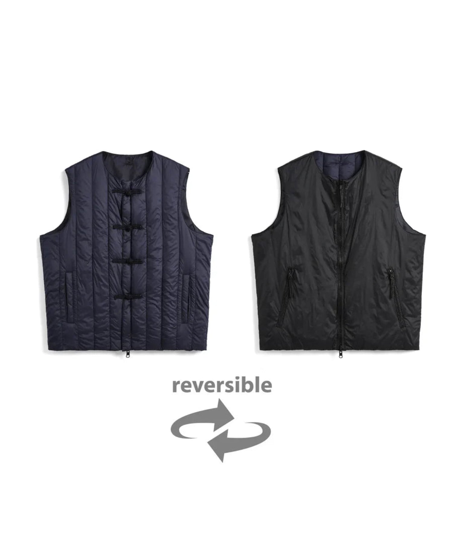 TAION / REVERSIBLE CHINA BUTTON INNER DOWN VEST