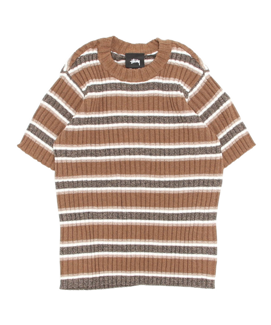 RIB STRIPE SS SWEATER