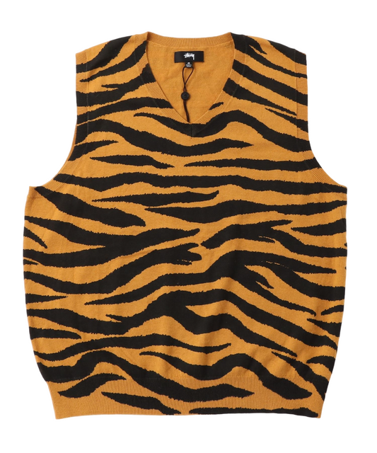 Tiger Printed Sweater Vest