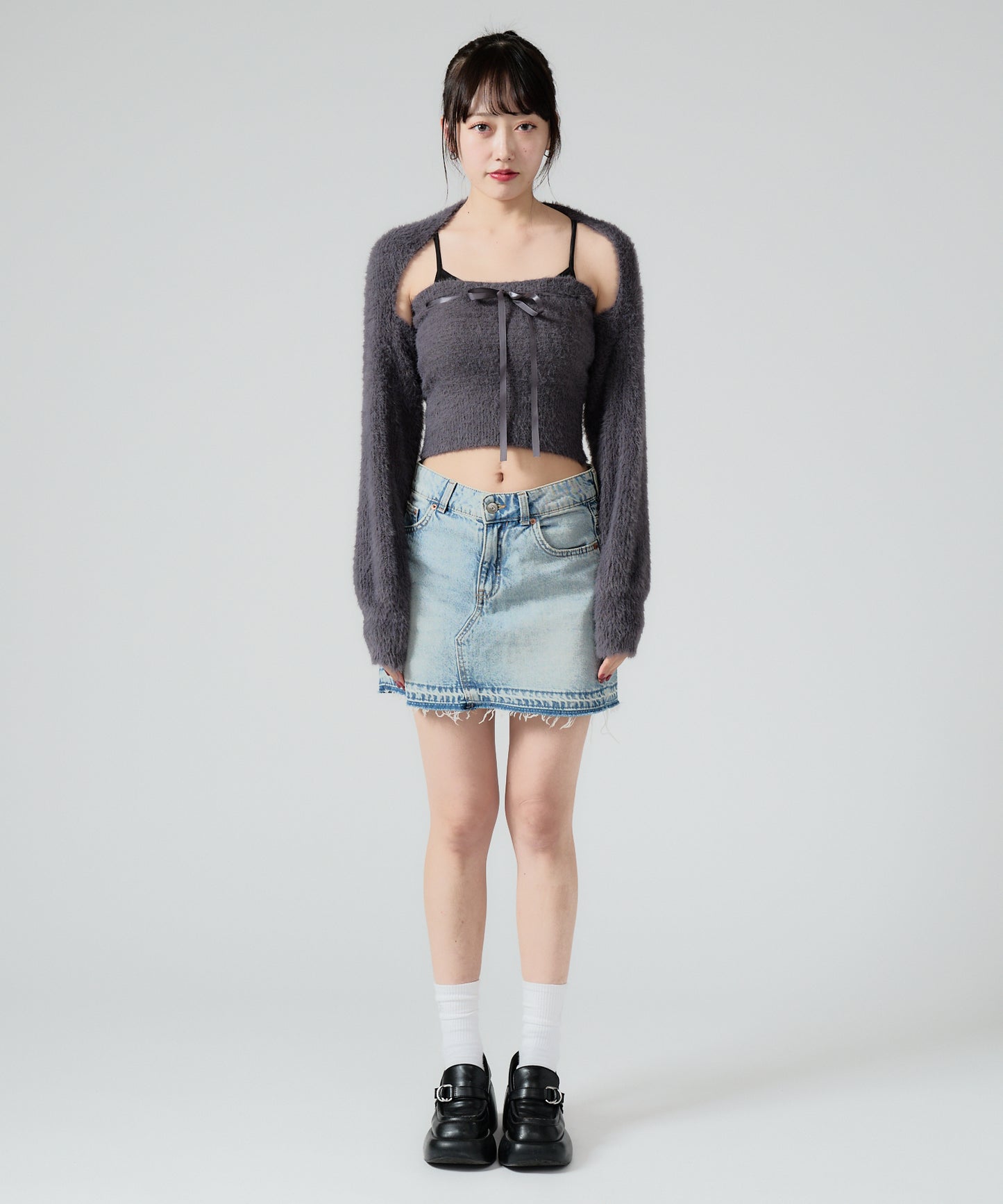 Chick / Ribbon Knit camisole + Knit Cardiganリボンニットキャミ + ニットカーディガン アンサンブル 2点セット