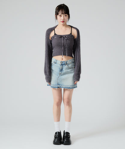 Chick / Ribbon Knit camisole + Knit Cardiganリボンニットキャミ + ニットカーディガン アンサンブル 2点セット