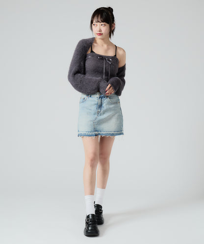 Chick / Ribbon Knit camisole + Knit Cardiganリボンニットキャミ + ニットカーディガン アンサンブル 2点セット