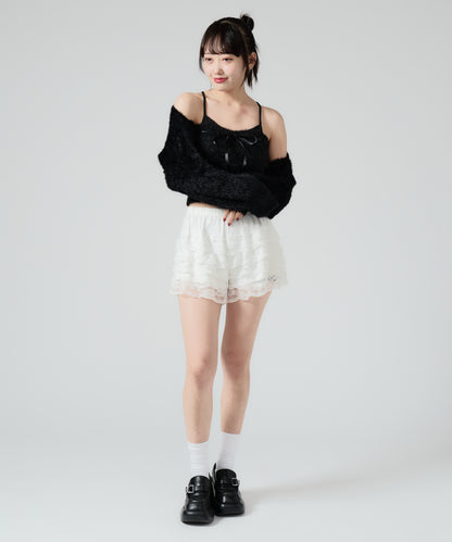 Chick / Ribbon Knit camisole + Knit Cardiganリボンニットキャミ + ニットカーディガン アンサンブル 2点セット