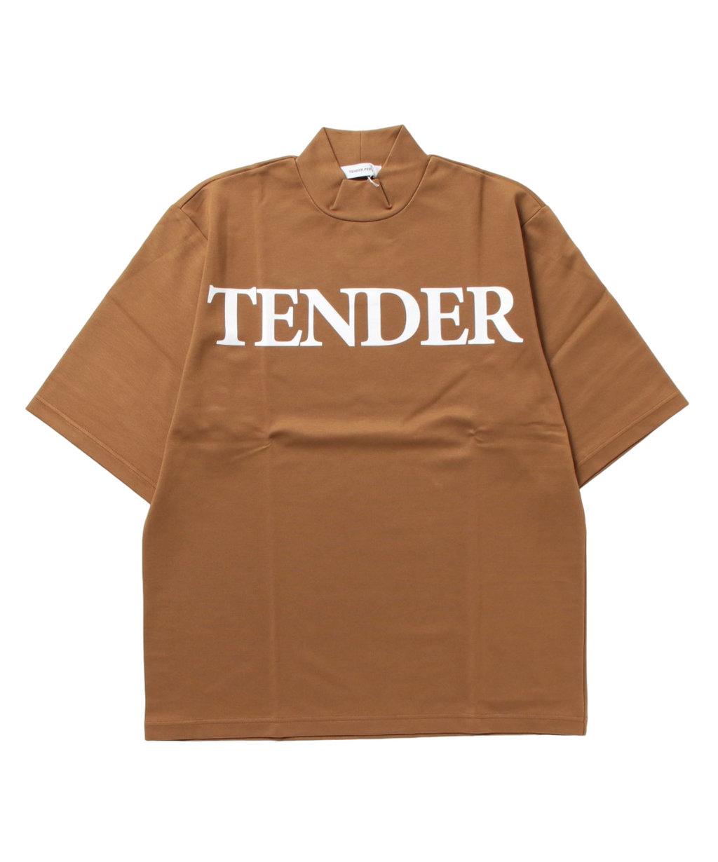 "TENDER" LOGO MOCK NECK TEE