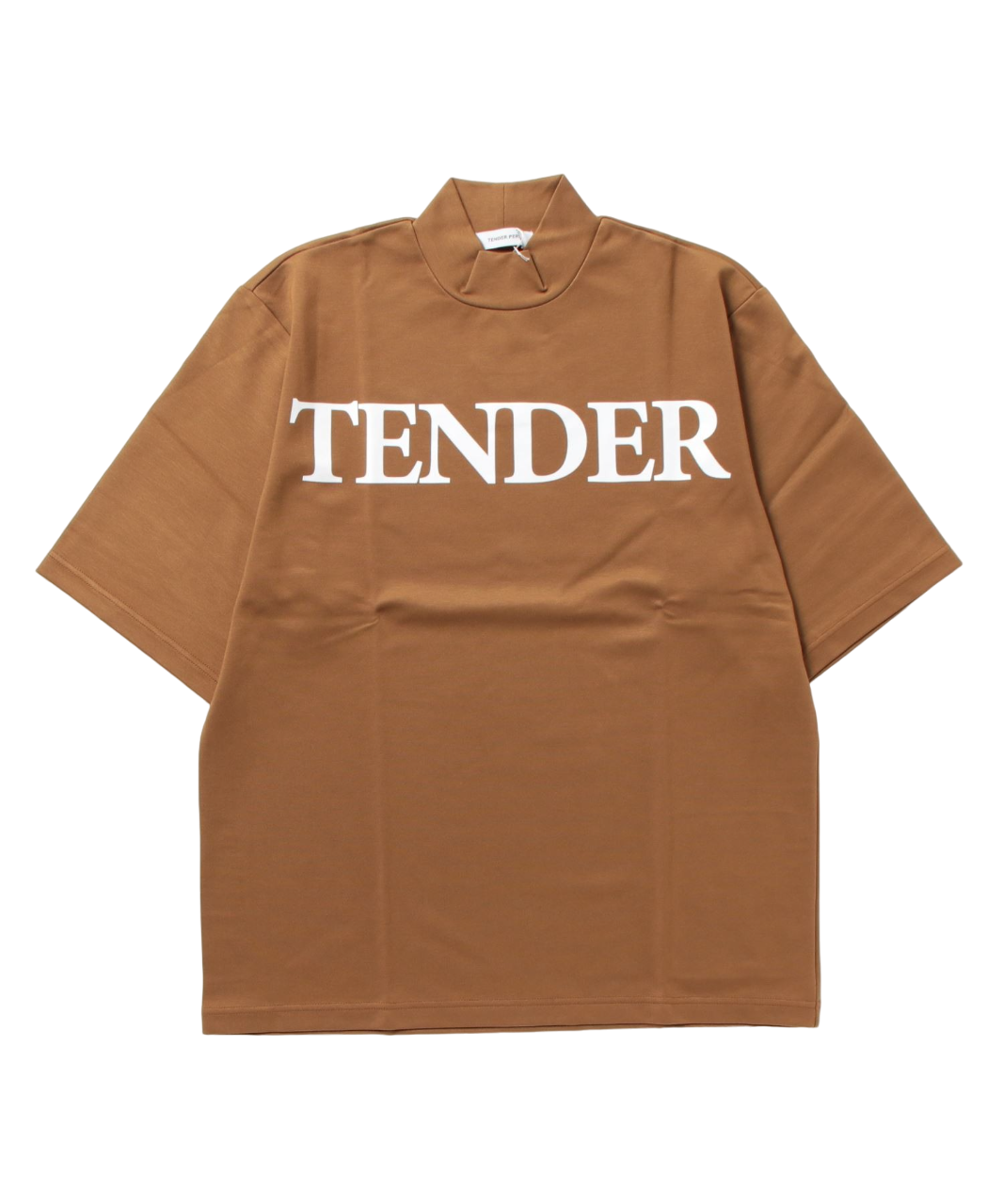 "TENDER" LOGO MOCK NECK TEE