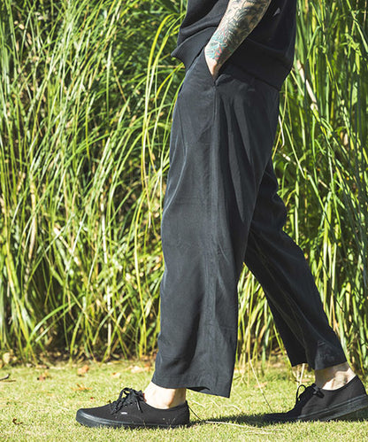 MR.OLIVE | T-R POWDER CLOTH - 2TACK WIDE EASY PANTS ツータックイージーワイドパンツ