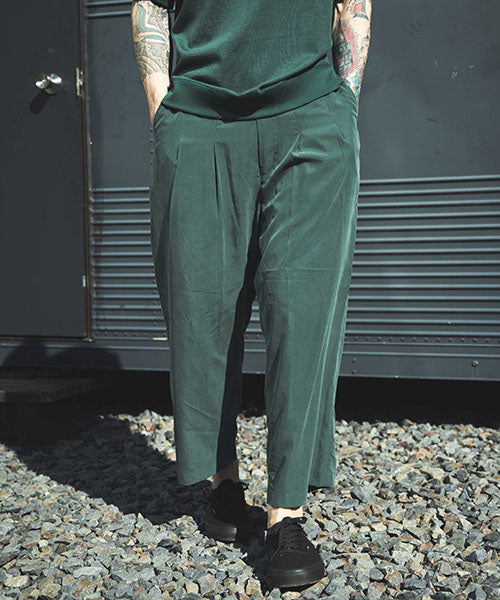 MR.OLIVE | T-R POWDER CLOTH - 2TACK WIDE EASY PANTS ツータックイージーワイドパンツ
