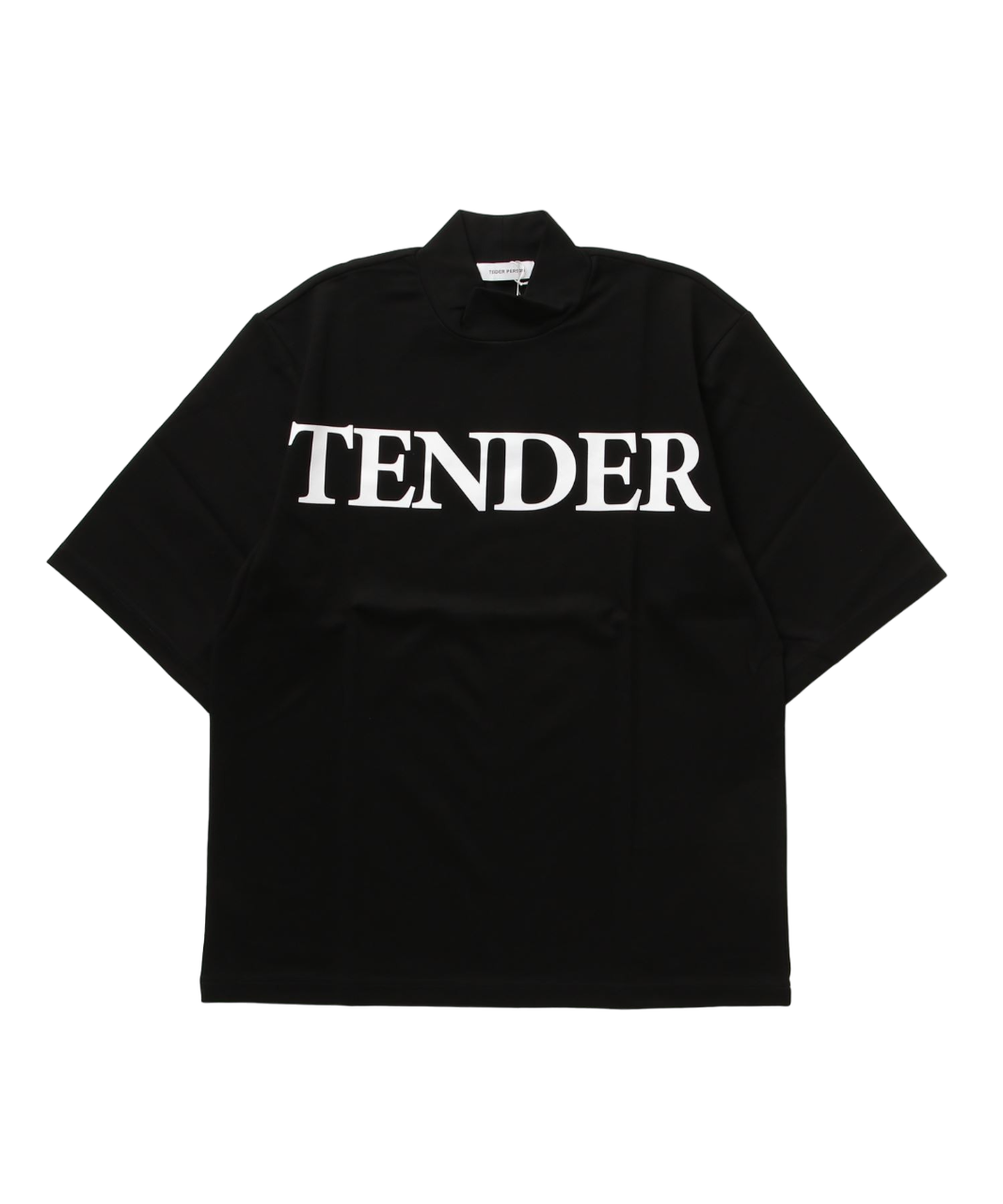 "TENDER" LOGO MOCK NECK TEE