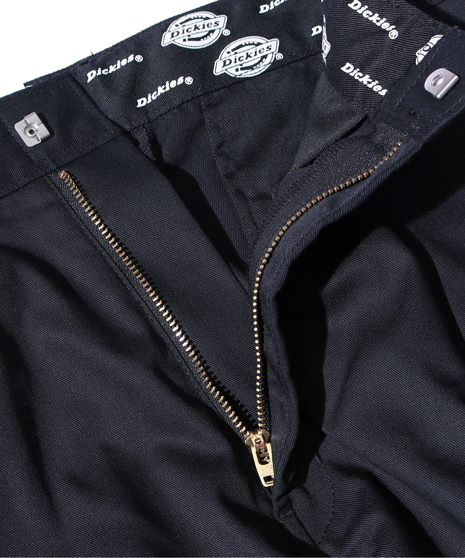 Embroidered twill tuck pants