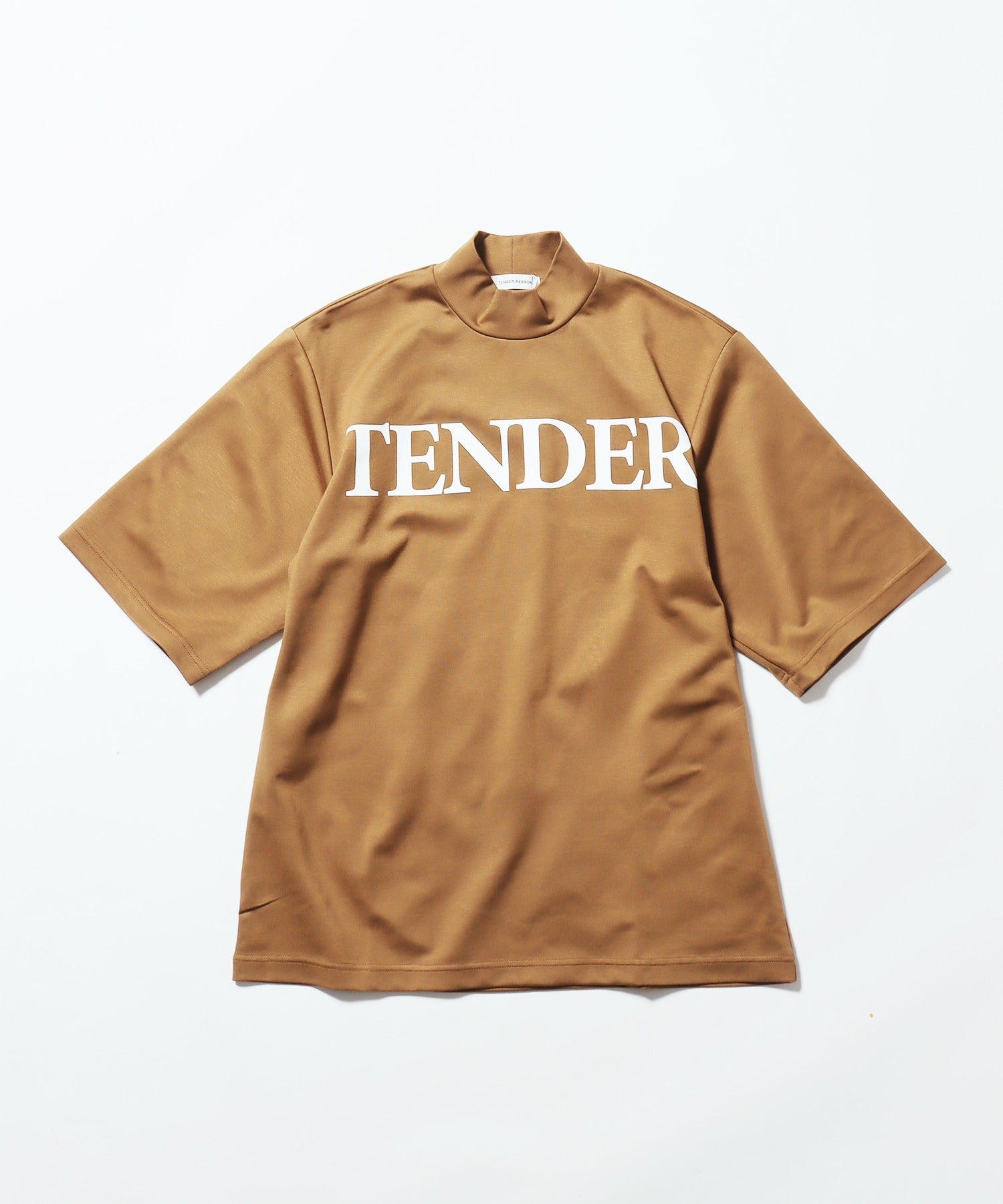 TENDER PERSON/テンダーパーソン "TENDER"LOGO MOCK NECK TEE