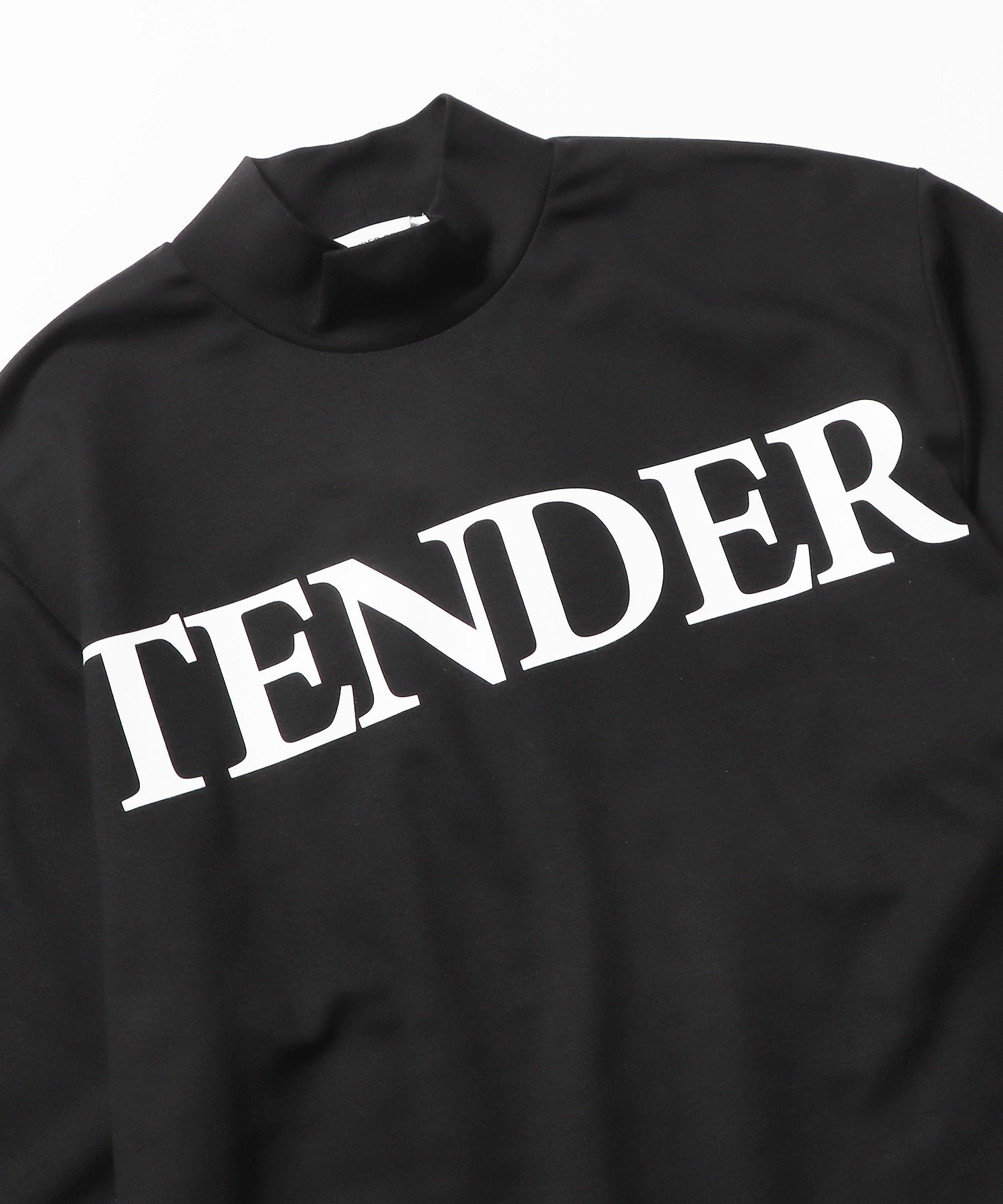 "TENDER" LOGO MOCK NECK TEE