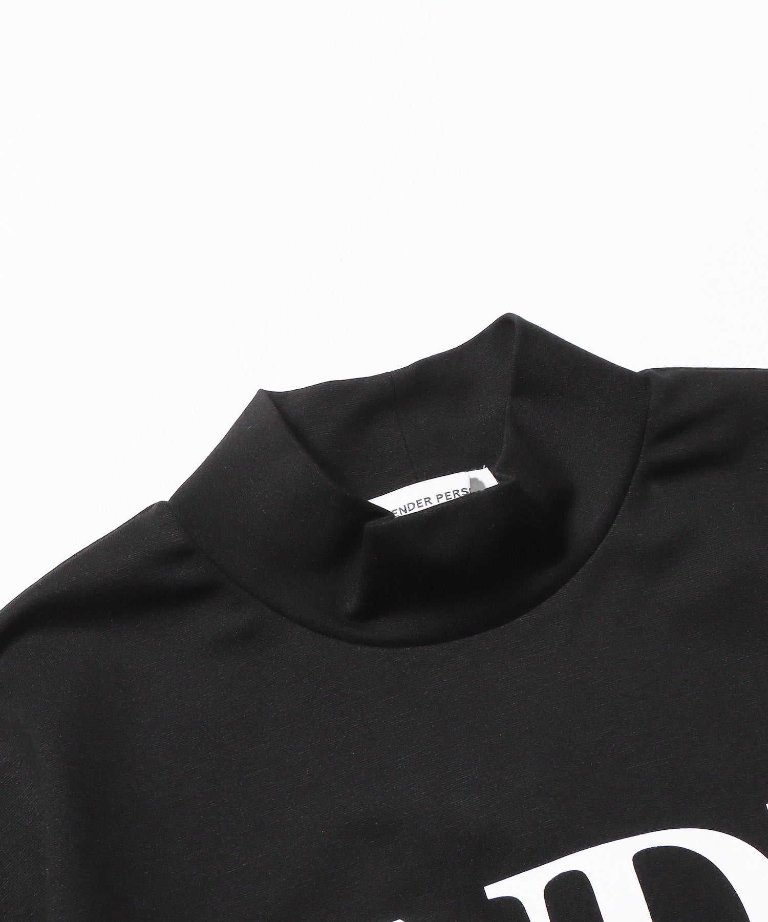 "TENDER" LOGO MOCK NECK TEE