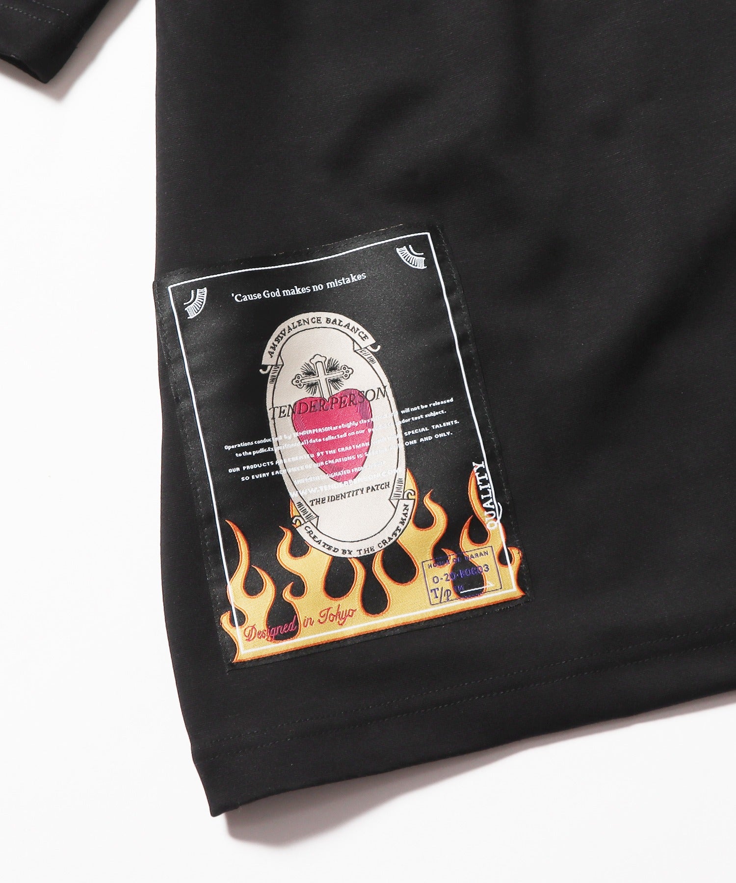 "TENDER" LOGO MOCK NECK TEE