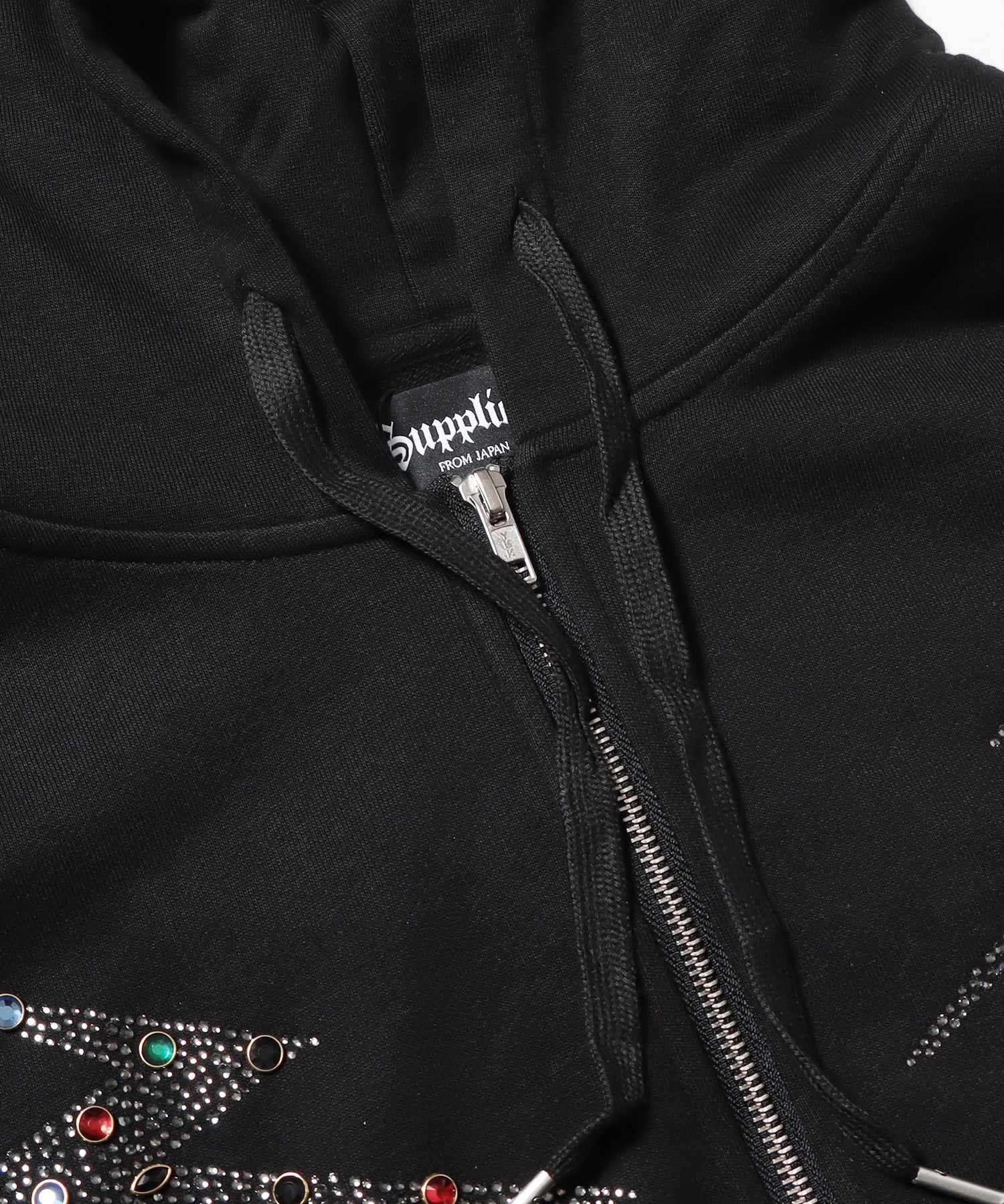 LIGHTNING RHINESTONE ZIP HOODIE