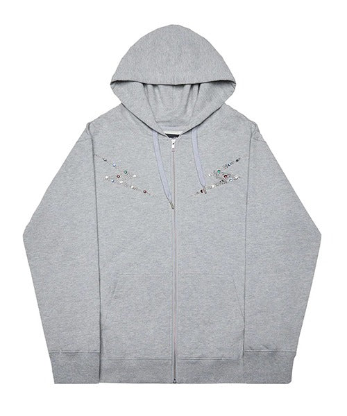 LIGHTNING RHINESTONE ZIP HOODIE